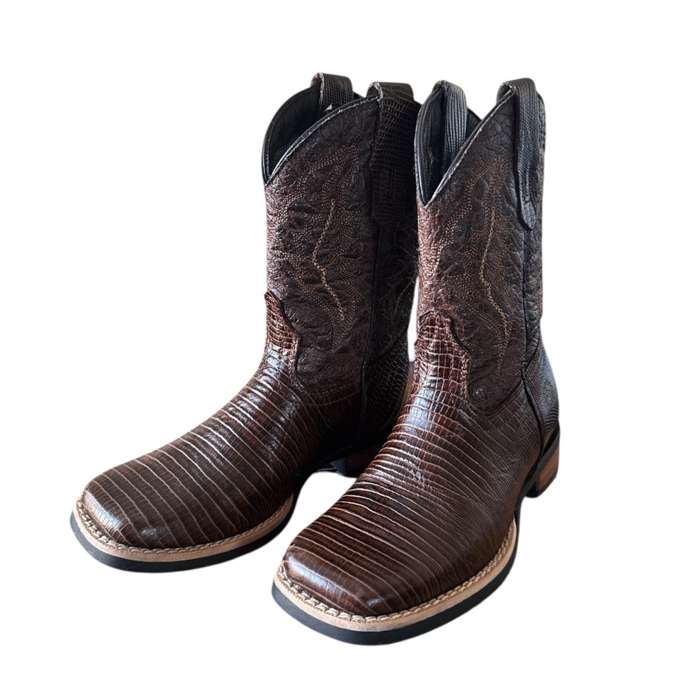 Kids Brown Leather Western Boots